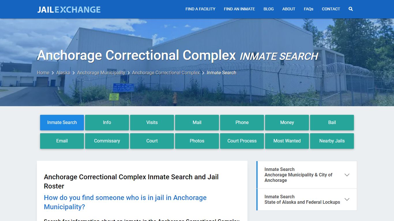Inmate Search: Roster & Mugshots - Anchorage Correctional Complex, AK